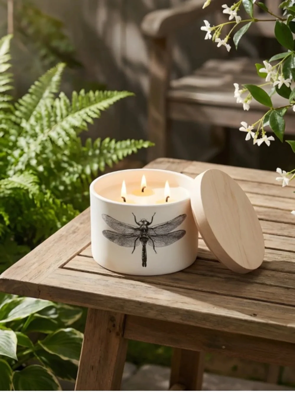 NWT Crate & Barrel Skeem Sea Salt Citronella Outdoor Patio Candle 3 Wick 80 Hrs
